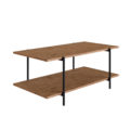 27870 Jack Coffee Table-2 Industrial style coffee table with 1 shelf made from wood and black steel legs