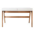 Contemporary 49" white and brown desk with 2 drawers made from MDP wood