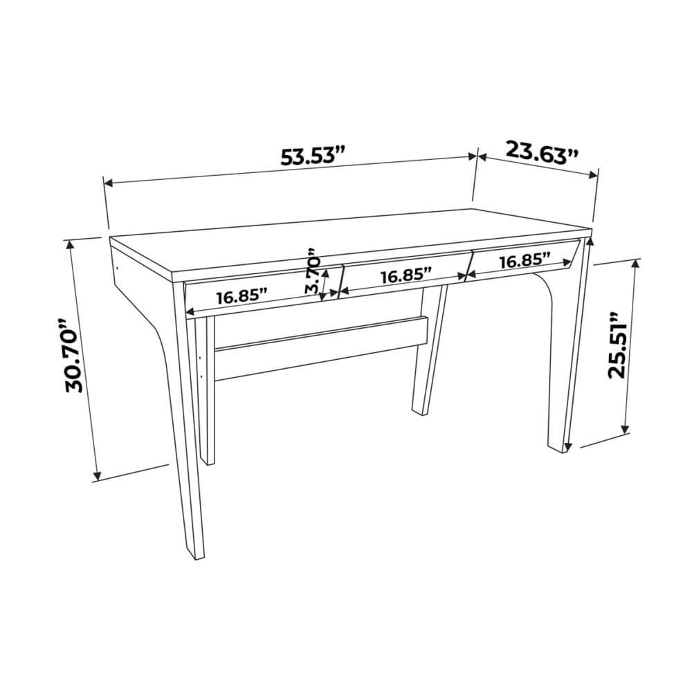Mid century modern desk dimensions - inches