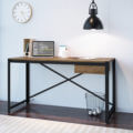 Tiago Desk 1 54" Long Industrial Desk made of Wood and Steel Legs with 1 drawer