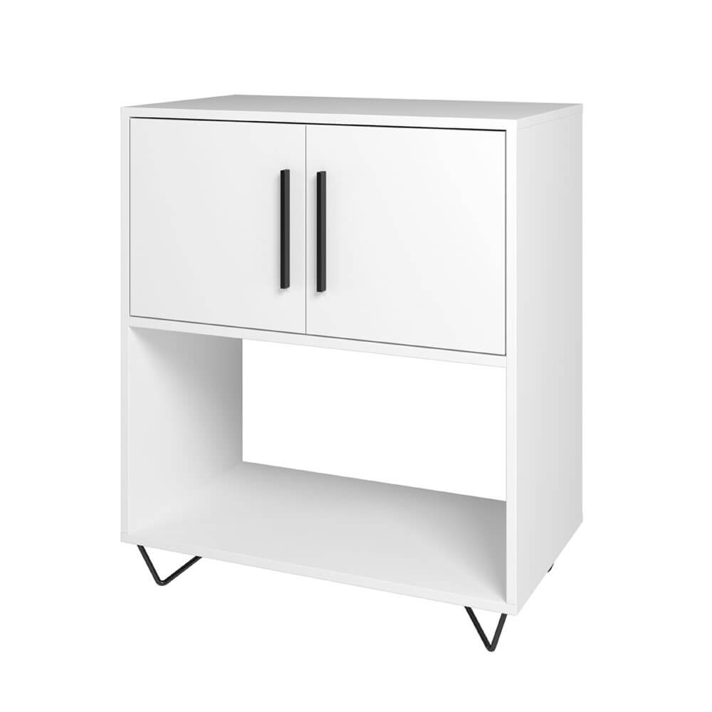 BLC 50-06 - 4 Modern White Cabinet made from MDP wood and black steel modern legs and handles