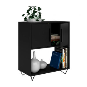 Modern Black Cabinet made from MDP wood and black steel modern legs and handles