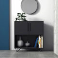 Modern Black Cabinet made from MDP wood and black steel modern legs and handles