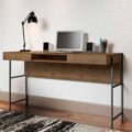 27800_alessandra_desk_1 54" Industrial Desk made of wood and steel black legs with 2 drawers and 1 open storage area in a studio
