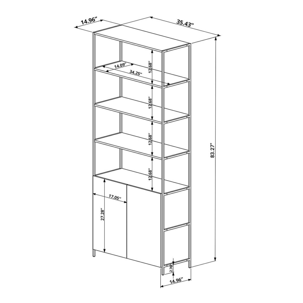 Industrial Bookcase Dimensions-inches