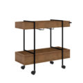Industrial Style Bar Cart Made of MDP wood and black steel legs with wheels