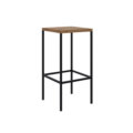 Squared high industrial style bar stool. Made of MDP Wood and black steel legs