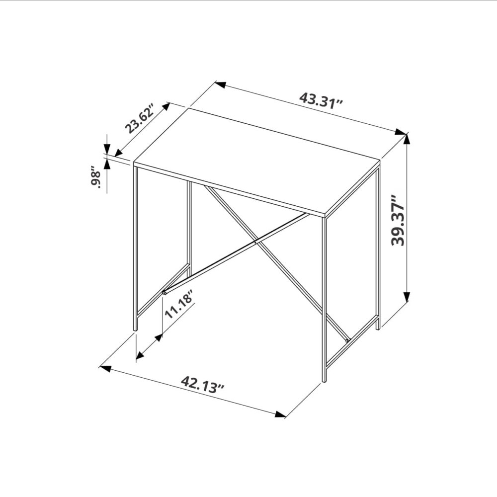 Counter Height Industrial Table Dimensions - inches