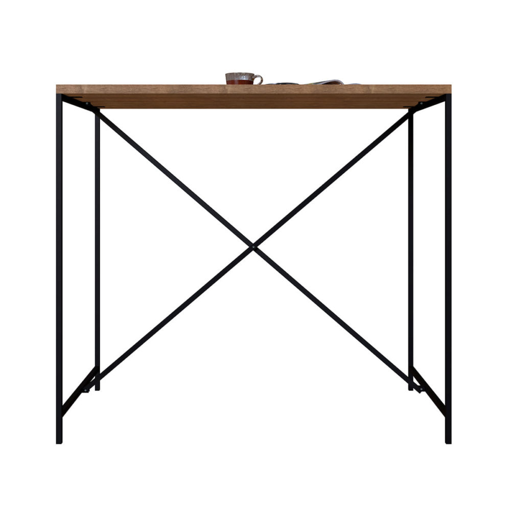 Counter Height Industrial Table. MDP wood and black steel legs