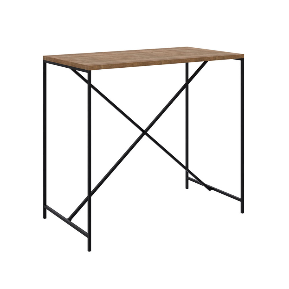 Counter Height Industrial Table. MDP wood and black steel legs