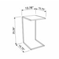 C-shape Side Table Dimensions - inches