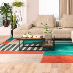 Industrial Style Coffee table with different heights. Made of wood and black steel frame