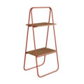 Industrial Ladder Style Decorative Organizer with 2 shelves. Made of Coppery steel pipe and wood