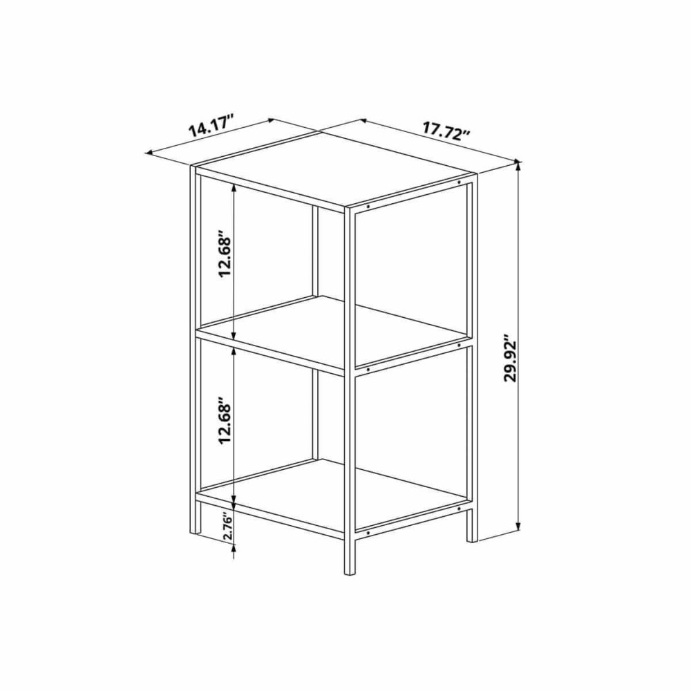 27867 Suzana Bookcase-4 Small industrial bookcase dimensions - inches