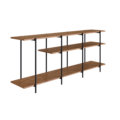 Industrial style console or TV Stand with 2 shelves made from wood and black steel legs