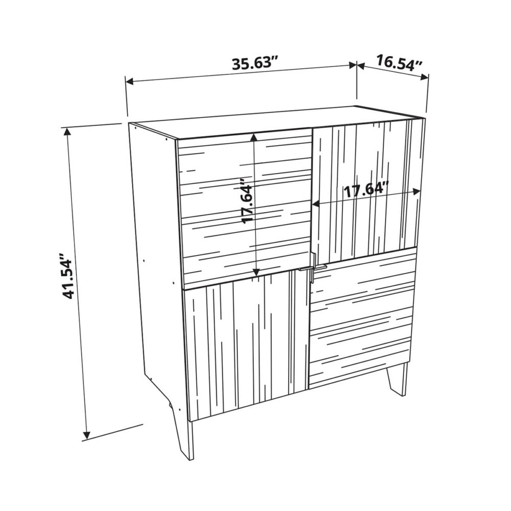 Amaral_Cabinet_Inches Dimensions of Industrial Wood Closed Cabinet with storage for wine