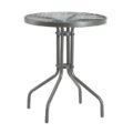 table cascade outdoor metan and glass top table isolated