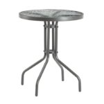 outdoor metan and glass top table isolated