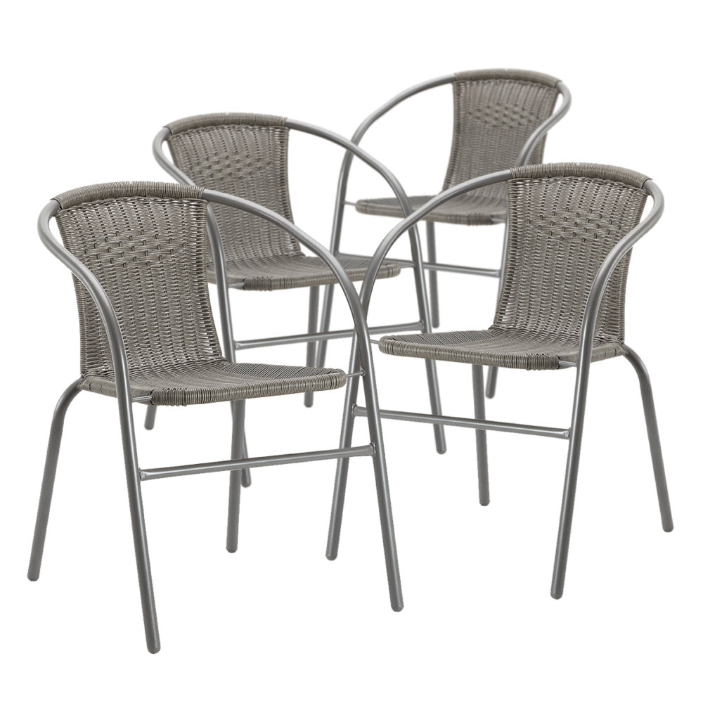 Gastro-Chair-4chairs 4 Outdoor Rattan Dining Chairs