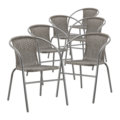 Gastro-Chair-6chairs Set of 6 Outdoor Rattan Chairs